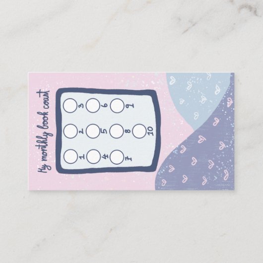 かわいいバニー月刊本の数ロイヤリティカード ロイヤリティカード (裏面)