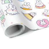 かわいいバニー柄 ラッピングペーパー (ロールコーナー)