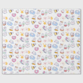 かわいいバニー柄 ラッピングペーパー (フラット)