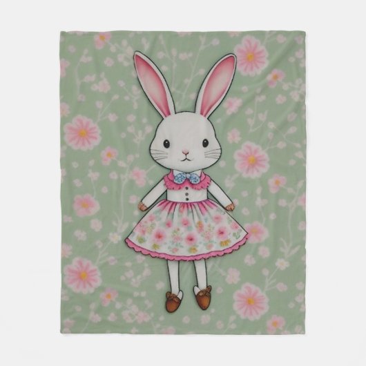 かわいいバニー毛布 フリースブランケット (正面)