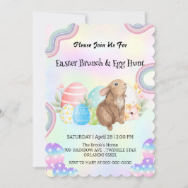 かわいいバニー狩り卵ハッピーイースターデイパーティー 招待状