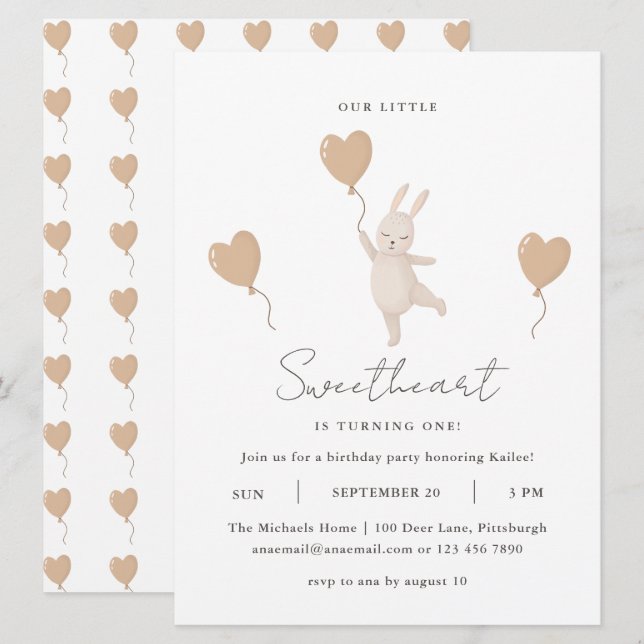 かわいいバニー私たちの小さな恋人は1を回している (正面/裏面)