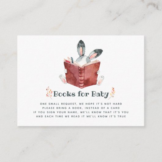 かわいいバニー秋 – 秋赤ちゃんシャワー予約リクエスト エンクロージャーカード (正面)