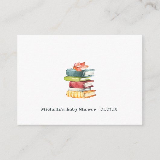 かわいいバニー秋 – 秋赤ちゃんシャワー予約リクエスト エンクロージャーカード (裏面)