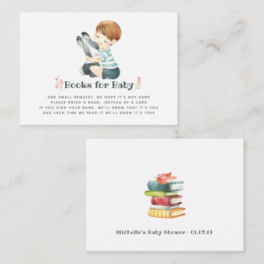 かわいいバニー秋 – 秋赤ちゃんシャワー予約リクエスト エンクロージャーカード (正面/裏面)