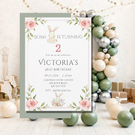 かわいいバニー第2の誕生日パーティー 招待状