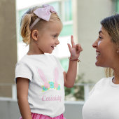 かわいいバニー耳ティアラパーソナライズされた復活祭 トドラーTシャツ