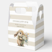 かわいいバニー花付きベビーシャワー フェイバーボックス (オープン)
