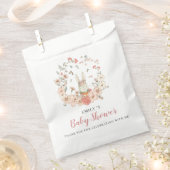 かわいいバニー花模様サンキューベイビーシャワー フェイバーバッグ (クリップ留めされた状態)