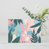 かわいいバニー芸術的ハッピーイースターグリーティングカード シーズンカード (スタンド正面)