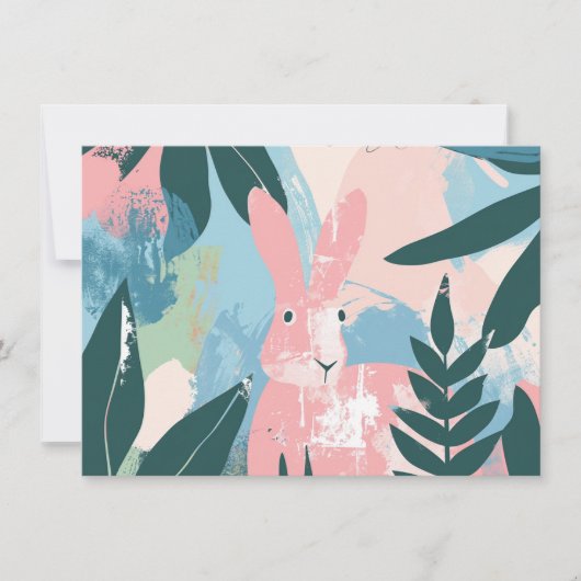 かわいいバニー芸術的ハッピーイースターグリーティングカード シーズンカード (正面)