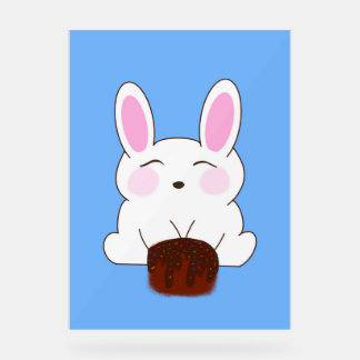 かわいいバニー誕生日をテーマにしたポスター アクリルサイン