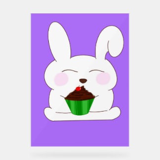 かわいいバニー誕生日をテーマにしたポスター アクリルサイン