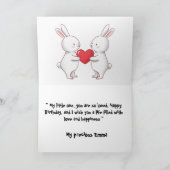 かわいいバニー誕生日カード サンキューカード (内部)