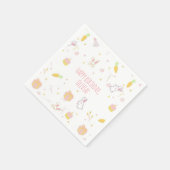 かわいいバニー誕生日パーティナプキンスホップトゥイットピンク スタンダードカクテルナプキン (角)