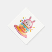 かわいいバニー誕生日 スタンダードカクテルナプキン (角)