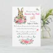 かわいいバニー赤面バラ花ベビーシャワーbyメール 招待状 (スタンド正面)