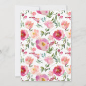 かわいいバニー赤面バラ花ベビーシャワーbyメール 招待状 (裏面)