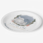 かわいいバニー雪の冬の赤ちゃんシャワー ペーパープレート (アングル)