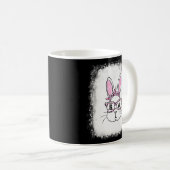 かわいいバニー顔ヒョウ印刷メガネ復活祭 コーヒーマグカップ (正面右)