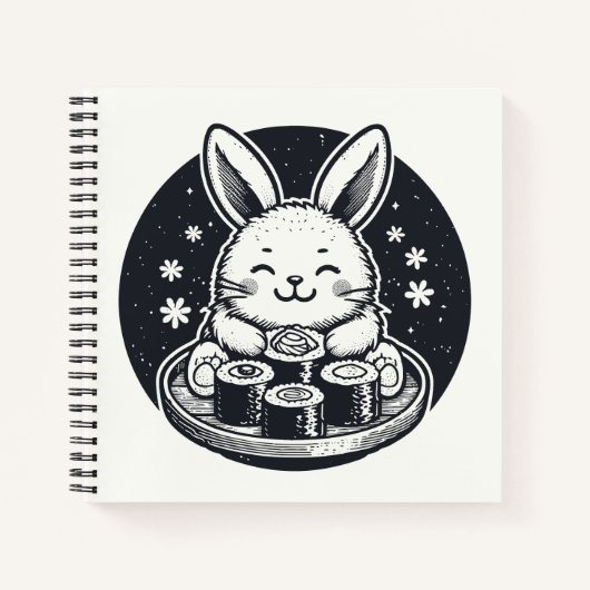 かわいいバニー食べ物ウサギかわいい ノートブック (正面)