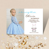 かわいいバニー3rdフォト招待状ガーリーバースデーパーティー 招待状