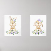 かわいいバニー、うさぎ、紫の花男女兼用、 (正面)