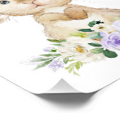 かわいいバニー、うさぎ、紫の花男女兼用、 フォトプリント            (角)