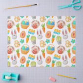 かわいいバニー、イースターバスケットと卵のデコパージュ 薄葉紙 (クラフト)