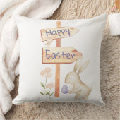 かわいいバニー&エッグハッピーイースター クッション (ブランケット)