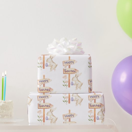 かわいいバニー&エッグハッピーイースター ラッピングペーパー (パーティーギフト)
