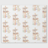 かわいいバニー&エッグハッピーイースター ラッピングペーパー (フラット)