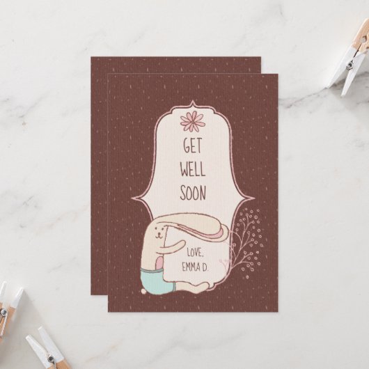 かわいいバニー カード (正面/裏面インサイチュ)