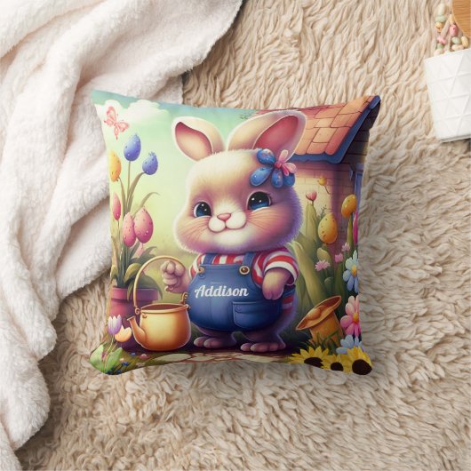 かわいいバニー・キッズ クッション (ブランケット)