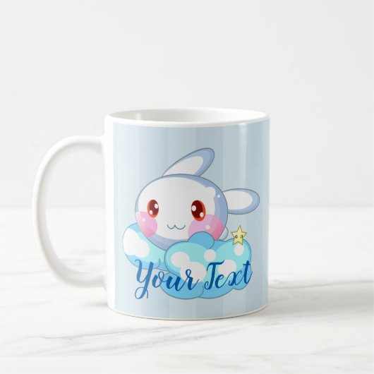 かわいいバニー、クラウド&スターカスタム コーヒーマグカップ (左)
