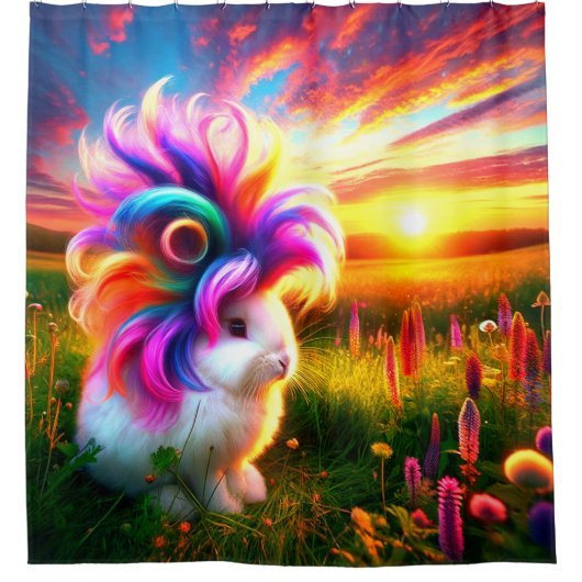 かわいいバニー シャワーカーテン (正面)