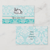 かわいいバニー; ティール（緑がかった色） 名刺 (正面/裏面)