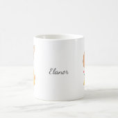 かわいいバニー・ラビットパーソナライズされたアートの名前 コーヒーマグカップ (中央)