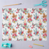 かわいいバニー&リスのクリスマスティッシュペーパー 薄葉紙 (クラフト)