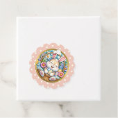 かわいいバニー、卵、フローラFAVのハッピーイースター フェイバータグ (インサイチュ)