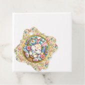 かわいいバニー、卵、フローラFAVのハッピーイースター フェイバータグ (インサイチュ)