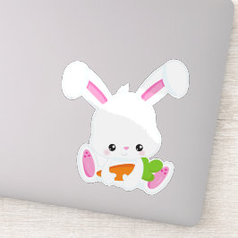 かわいいバニー、白いバニー、小さなバニー、ニンジン シール
