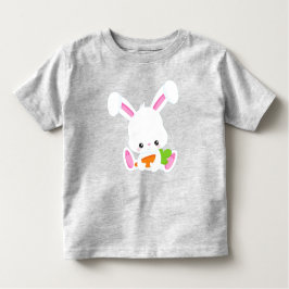 かわいいバニー、白いバニー、小さなバニー、ニンジン トドラーTシャツ