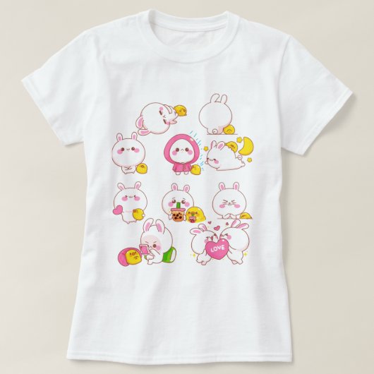 かわいいバニー Tシャツ (デザイン正面)