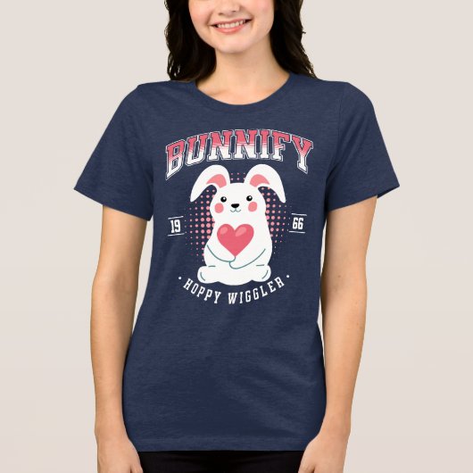 かわいいバニーhoppy トライブレンドTシャツ (正面)