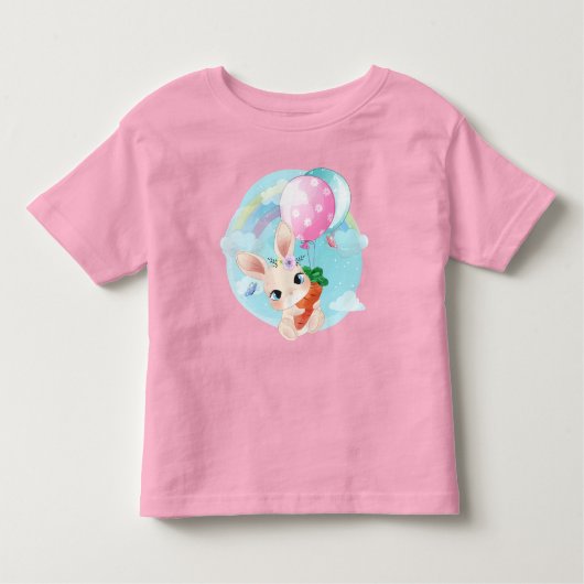 かわいいバニーTシャツ トドラーTシャツ (正面)