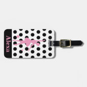 かわいいバパーソナライズされたレリナかわいらし水玉模様 ラゲッジタグ (正面横)