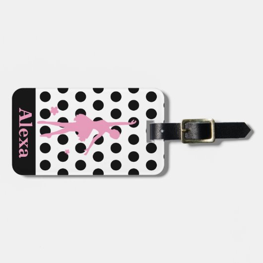 かわいいバパーソナライズされたレリナかわいらし水玉模様 ラゲッジタグ (正面横)