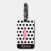 かわいいバパーソナライズされたレリナかわいらし水玉模様 ラゲッジタグ (裏面縦)