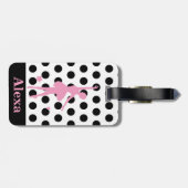 かわいいバパーソナライズされたレリナかわいらし水玉模様 ラゲッジタグ (裏面横)